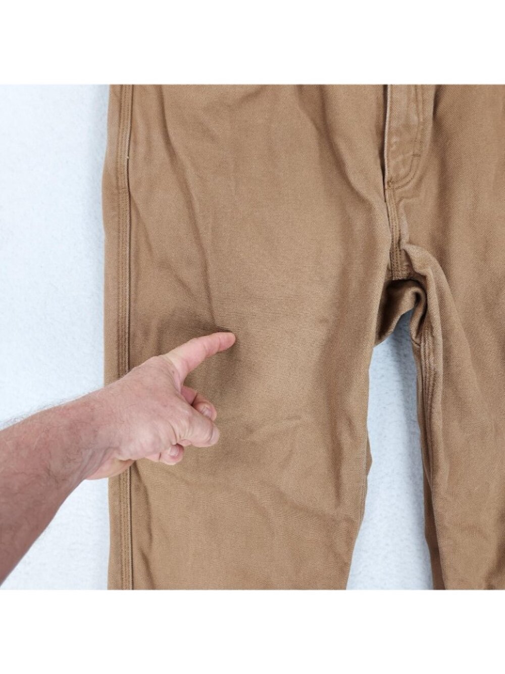 Duluth Trading Pants Mens 34x34 Brown Canvas Flannel Lined Straight Leg Workwear - Picture 4 of 15